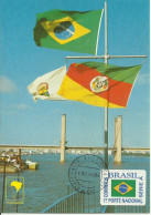 Carte Maximum - Brasil - Bandeira Brasileira Em Porto Alegre - Brasilian Flag - Drapeau Brésilien - Maximum Cards