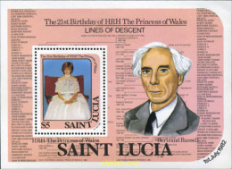 360668 MNH SANTA LUCIA 1982 ANIVERSARIO DE LA PRINCESA DIANA - St.Lucie (1979-...)