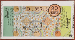 Billet De Loterie Nationale Belgique 1984 20e Tranche Du Rouet - 16-5-1984 - Billetes De Lotería