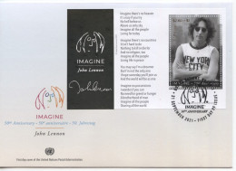 ONU New-York 2021 - John Lennon (Beatles) FDC Feuillet - FDC