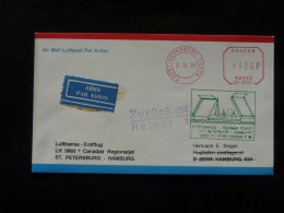 Lettre Premier Vol First Flight Cover St Petersburg To Hamburg Lufthansa 1993 - Brieven En Documenten