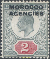 654797 HINGED MARRUECOS Agencia Britanica 1907 SELLOS DE GRAN BRETAÑA DE 1902-04, SOBRECARGADOS - Bureaux Au Maroc / Tanger (...-1958)