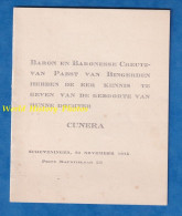 Faire-Part De Naissance - 1915 - Scheveningen - Baron En Baronesse CREUTZ VAN PABST VAN BINGERDEN - Cunera - Nacimiento & Bautizo