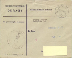 Omslag Enveloppe - Gemeentebestuur Oostakker - 1958 - Enveloppes