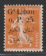 GRAND LIBAN - N°23e * (1924-25) VARIETE : Virgule Entre La Valeur Et Le "P" - Neufs