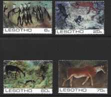 LESOTHO 1983 FDC PEINTURES RUPESTRES 4 Timbres Neufs Sans Charnière - Préhistoire