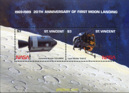 360145 MNH SAN VICENTE 1989 20 ANIVERSARIO DEL PRIMER HOMBRE EN LA LUNA - St.Vincent (1979-...)