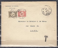 Brief Van Gent 10E Gand Naar Gand Met Taksstempel - Storia Postale