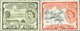 652834 MNH SAN CRISTOBAL-NEVIS-ANGUILLA 1954 MOTIVOS VARIOS. REINA ISABEL II - St.Christopher-Nevis & Anguilla (...-1980)