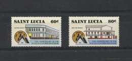 Sainte Lucie 2 Timbres Neufs Architecture - St.Lucie (1979-...)