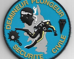 Ecusson PVC Sécurité Civile PLONGEUR DEMINEUR CORSE - Firemen