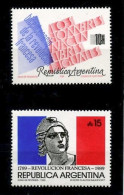 Argentine 2 Timbres Neufs 1989 Révolution Française - Ungebraucht