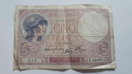 FRANCE 5 FRANCS 20=7=1939 P-83a.2 - 5 F 1917-1940 ''Violet''