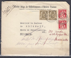 Brief Van Bruxelles (Nord) Naar Marcinelle - 1932 Ceres En Mercurius