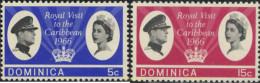 213315 MNH DOMINICA 1966 VISITA REAL AL CARIBE - Dominique (...-1978)
