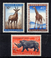 W015 Congo 1960 Animald 10c-20c-40c (short Set) MNH - Other & Unclassified