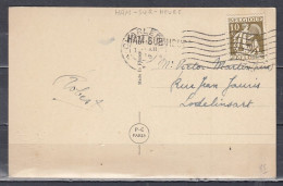 Postkaart Van Charleroi Naar Lodelinsart Met Langstempel Ham-Sur-Heure - 1932 Ceres E Mercurio