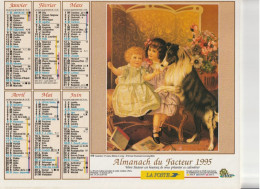 Calendrier-Almanach Des P.T.T 1995 -Fillettes Et Colley - Fillette Aux Coquelicots-Département AIN-01-Référence 419 - Grossformat : 1991-00