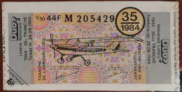 Billet De Loterie Nationale Belgique 1984 35e Tranche De L'Aéronautique - 29-8-1984 - Billetes De Lotería