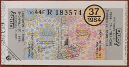 Billet De Loterie Nationale Belgique 1984 37e Tranche Des Vendanges - 12-9-1984 - Billetes De Lotería