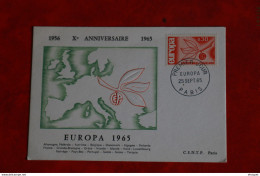 25 SEPTEMBRE 1965. 10EME ANNIVERSAIRE EUROPA  - 1965