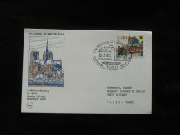 Lettre Premier Vol First Flight Cover Nurnberg Paris Boeing 737 Lufthansa 1995 - Primi Voli