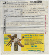 Brazil 1972 Telegram Shipped In Rio De Janeiro authorized Advertising Of Trena Wood Industry And Trade tape Measure - Lettres & Documents