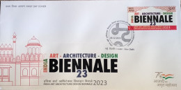 India 2023 BIENNALE 23 First Day Cover FDC As Per Scan - Cartas & Documentos