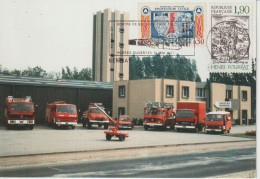 Thème Pompiers Flamme Temporaire 1987 Bernay Sur Carte - Sapeurs-Pompiers