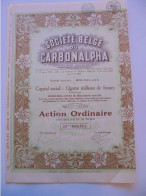 Société Belge Du Carbonalpha - Bruxelles - 1927 - Mines