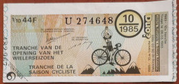 Billet De Loterie Nationale Belgique 1985 10e Tranche De La Saison Cycliste - 6-3-1985 - Billetes De Lotería