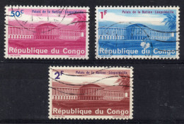 W017 Congo 1968 Palais De La Nation, Value 50c-1F-2F - Used - Autres & Non Classés
