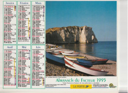 Calendrier-Almanach Des P.T.T 1995 -Les Falaises D'Etretat-Le Port D'Audierne -Département AIN-01-Référence 411 - Big : 1991-00