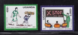 2004 Uganda Campaign Against Child Labour  Complete Set  Of 2 MNH - Ouganda (1962-...)