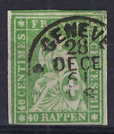 SUISSE Ca.1857-62: Le ZNr. 26G Obl. CAD "Genève", Forte Cote - Used Stamps