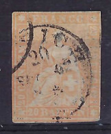 SUISSE Ca.1857-62: Le ZNr. 25G Obl. CAD "Zürich", Forte Cote - Used Stamps