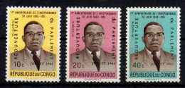 W019 Congo 1961 First President Of The Independent Congo Joseph Kasa-Vubu 10c-20c40c - MNH - Other & Unclassified