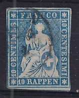 SUISSE Ca.1857-62: Le ZNr. 23G Obl. CAD. Aminci - Usados