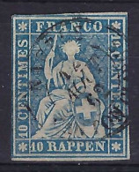 SUISSE Ca.1857-62: Le ZNr. 23G Obl. CAD - Usados