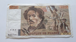 FRANCE 100 FRANCS 1987 SERIE W TROUS D'EPINGLES P-154c - 100 F 1978-1995 ''Delacroix''