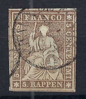 SUISSE Ca.1856-57: Le ZNr. 22D Obl. CAD "Chaux-de-Fonds" - Usados