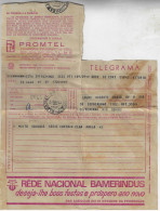 Brazil 1969 Telegram To Copacabana Authorized Advertising Bamerindus Mercantile Industrial Bank Rio De Janeiro Gear Tree - Lettres & Documents