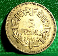 MONNAIE FRANCE . 5 Francs Lavrillier, Bronze-aluminium 1945 C  Castelsarrasin - 5 Francs