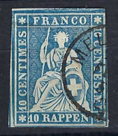 SUISSE Ca.1856-57: Le ZNr. 23Cd  Obl. CAD - Usados