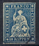 SUISSE Ca.1857-62: Le ZNr. 23G  Obl. CAD - Usados