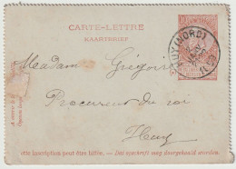 Belgique Entier Postal Carte Lettre Pour Huy            Ep17 - Cartes-lettres