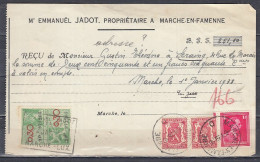 Document Van Marche-En-Famenne D Naar Seraing - 1935-1949 Small Seal Of The State