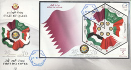 Quatar 2006, 25th Gulf Cooperation Council Or GCC, Flags, FDC - Qatar