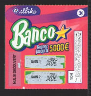 Grattage ILLIKO - BANCO 88701 - 3ème Verso - Le Rose - FRANCAISE DES JEUX - Billetes De Lotería
