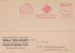Francotyp F - Max Windrath Bandetiketten Wuppertal-Barmen 20.2.1945 - Maschinenstempel (EMA)